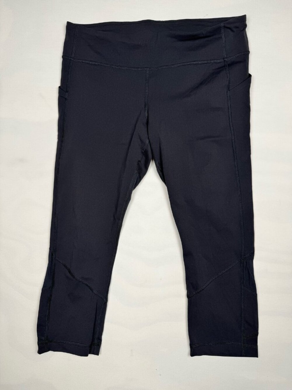 Lululemon Pace Rival Crop 22" Black Side Pockets Running Size 12